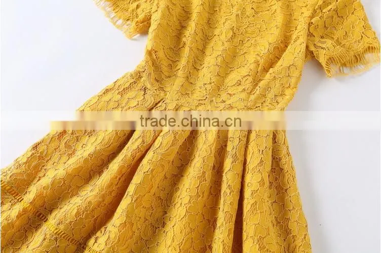 F20046A High quality women elegant dress wear high waist bodycon lace dress