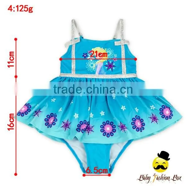 YZA-006 Yiwu Yihong 2017 New Baby Bikini Printed Cartoon Ruffle Dress Harness Kids Girls Swimwear Models