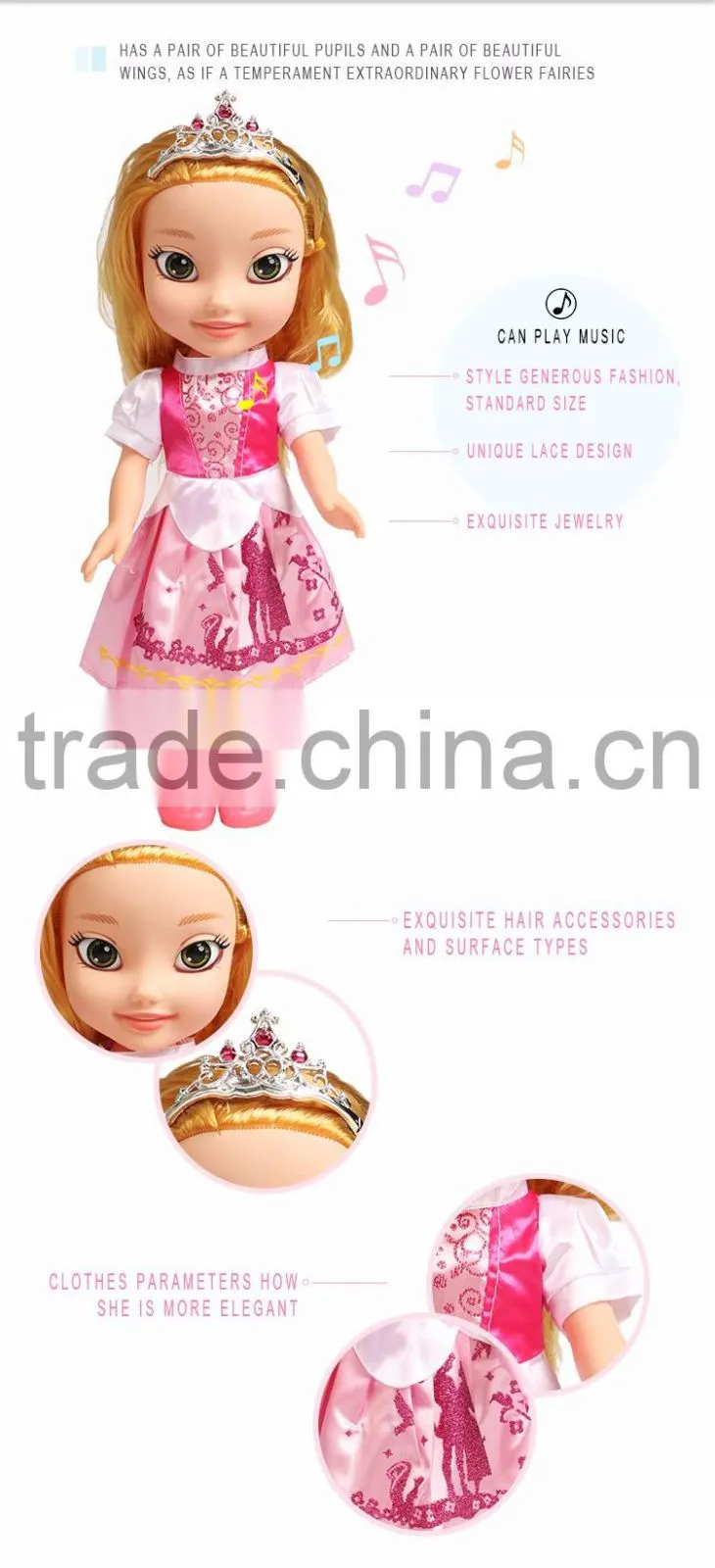 Custom vinyl plastic fairy princess barbiee kid toy doll