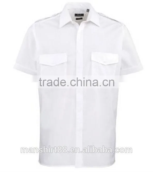 premier mens short sleeve white airline shirts airline pilot shirts
