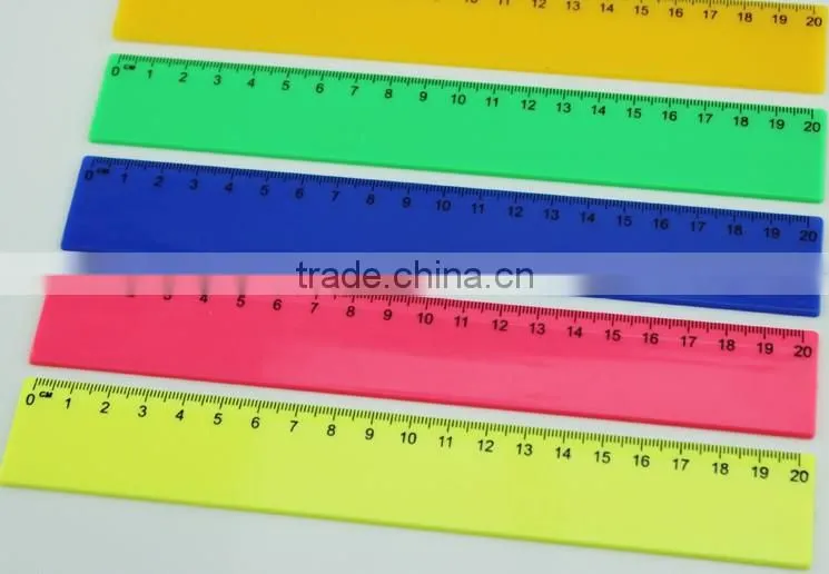 2014 hot selling transparent 20cm straight ruler