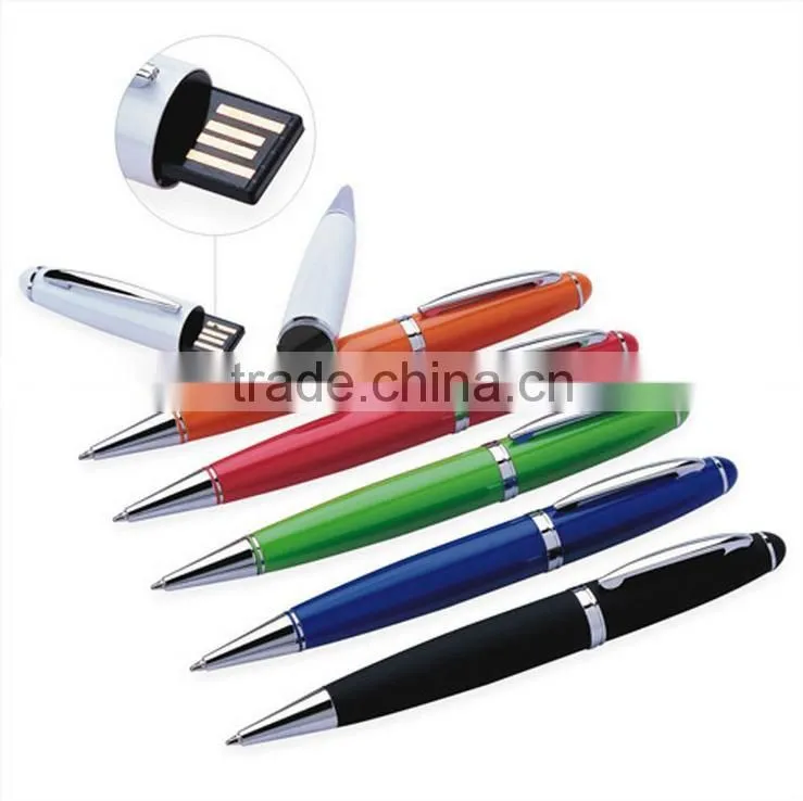 high quality Logo ballpoint business metal pen box gift set with USB