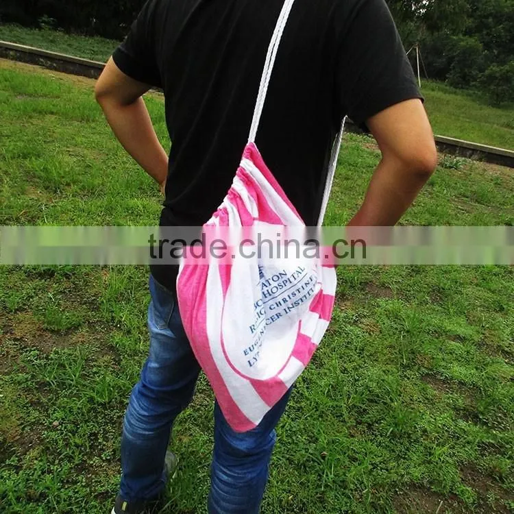 cotton flannel with brush reactive printing customized logo 3 in 1 blanket into tote with carry bag beach blanket