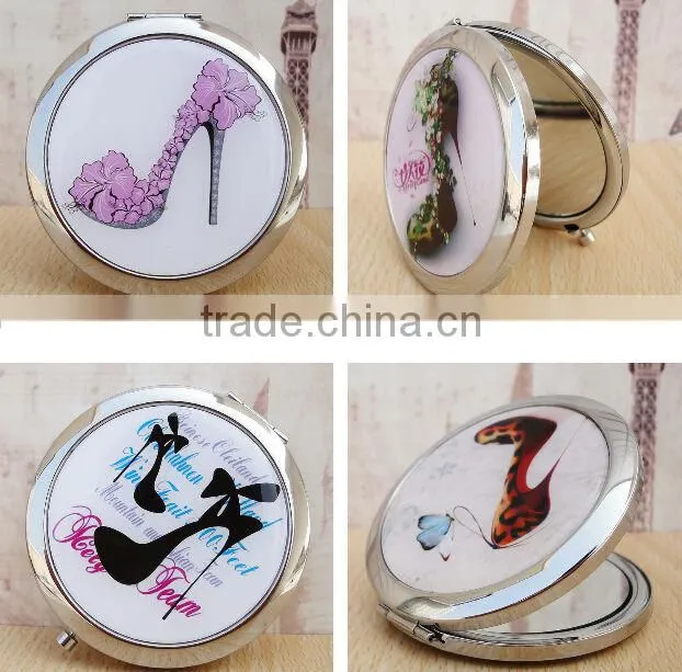 Double Sied Folded Makeup Cosmetic Stainless Steel Folding Mirror