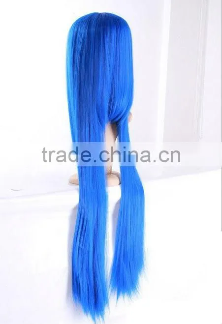 Chinese Wig Factory and Artificial Wig Suppliers in Yiwu Market,Wigs Wholesale and Distribution,Blue Straight Long Wig for Party