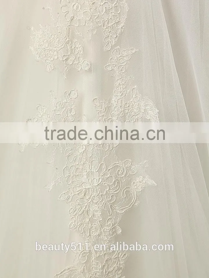Wholesale 2017 Wedding dress Elegant A-line Sweetheart Cap Sleeve Tulle with lace wedding gown bridal dresses F106