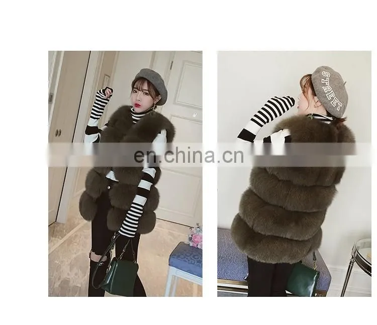 2016 New Fashion Women Luxury Vest Hot Sale Lady Vest Real Fox Fur Waistcoat