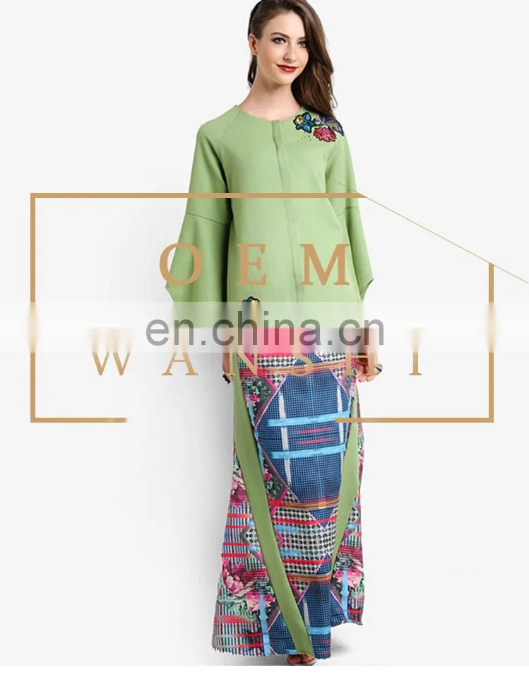 digital printing and embroidery women islamic baju kurung clothing