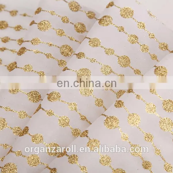 beautiful dress design grid spraying organza fabric