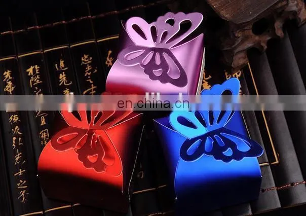 coated paper butterfly shape foldable sweet paper candy box for chocolate