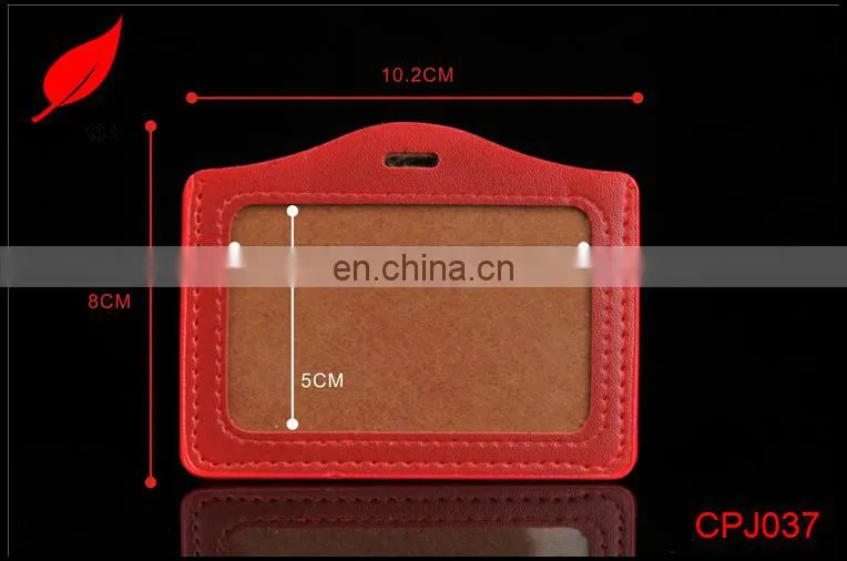Factory supply good quality leather name ID card holder