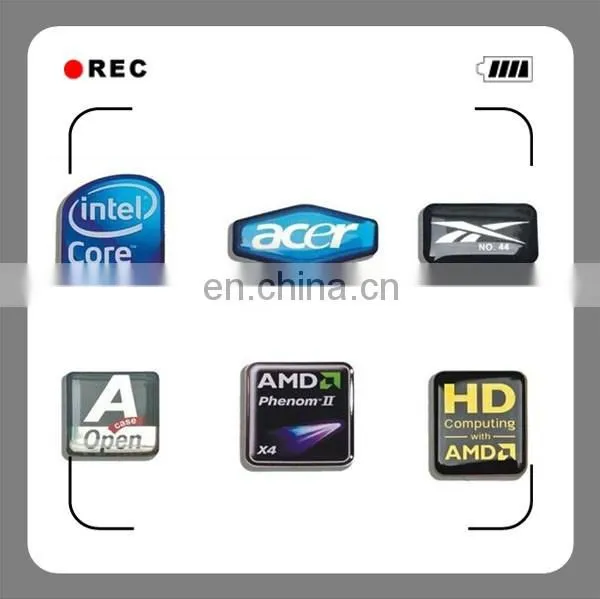 Metal sign sticker labels with company name