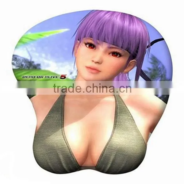 Promotional sexy brest mouse mat,3d cartoon sexy pictures mouse mat