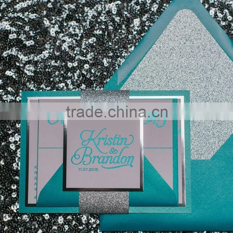 High Quality Luxurious Royal Glitter Wedding Card Design