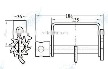 08138 Hot sale cheap and high quality low profile weld-on side mount webbing winch