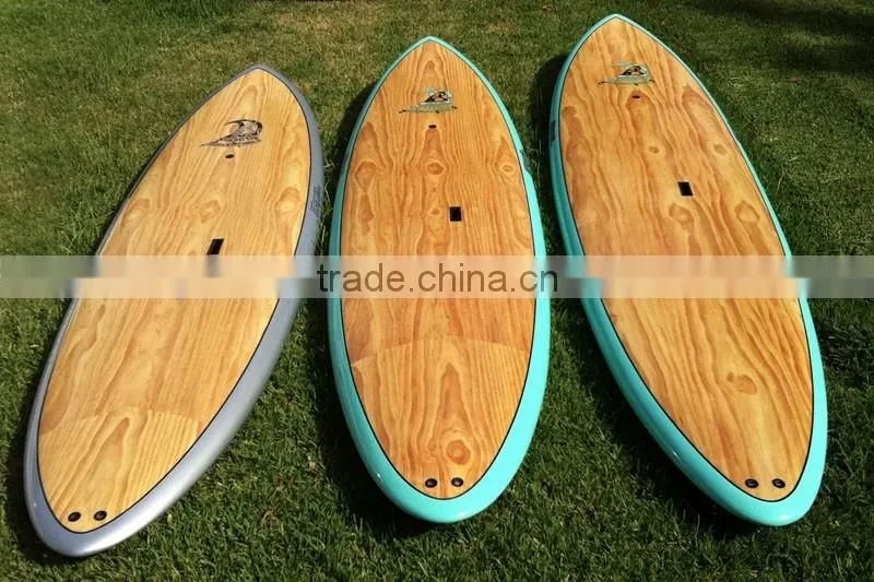 Surfboard type wooden stand up paddle boards/wooden color SUP paddle boards