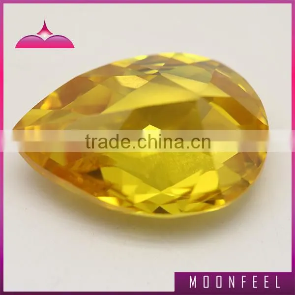 golden Pear Shape synthetic stones jewelry