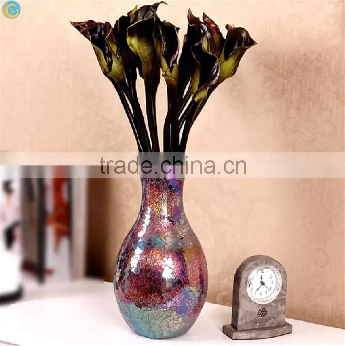 crack mirrored decorative table top flower vases