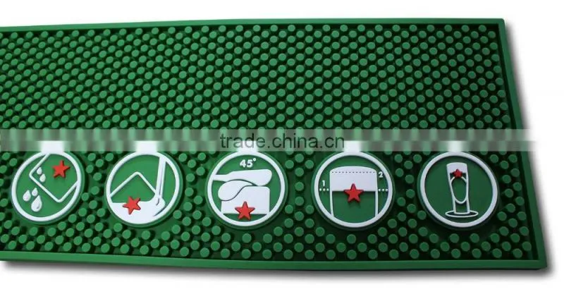 2016 Best Selling Drink Shot personalized design Soft PVC Bar Mat