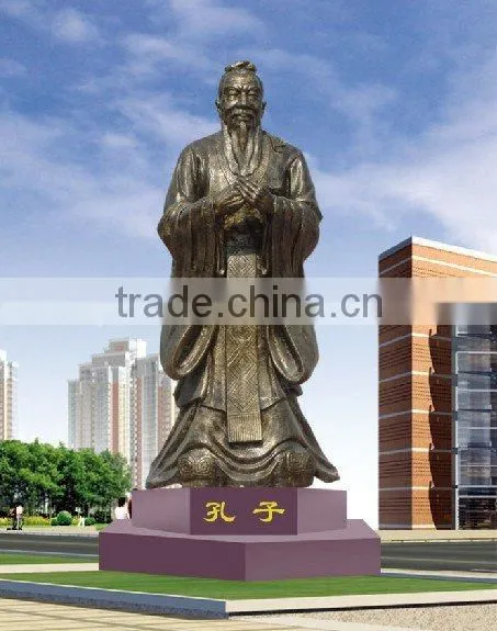 outdoor bronze/copper famous people sculpture --Thinker/ideologist confucius