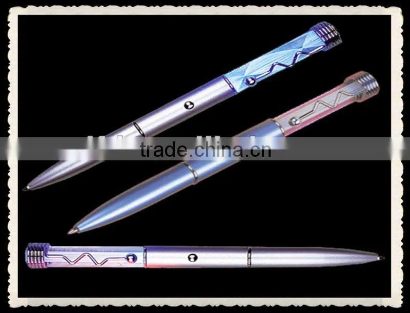 hallmark corrosion pen with 3 color led glowing ,office stationery accessories promotional and advertising ballpen ,light up pen