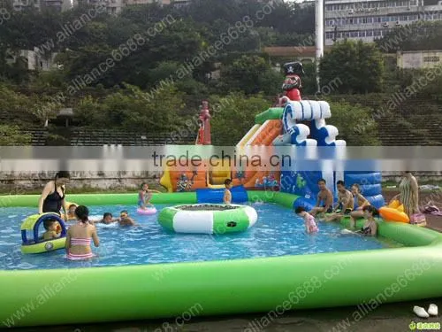 lodumani water slide PVC slide with swimming pool china fun water game