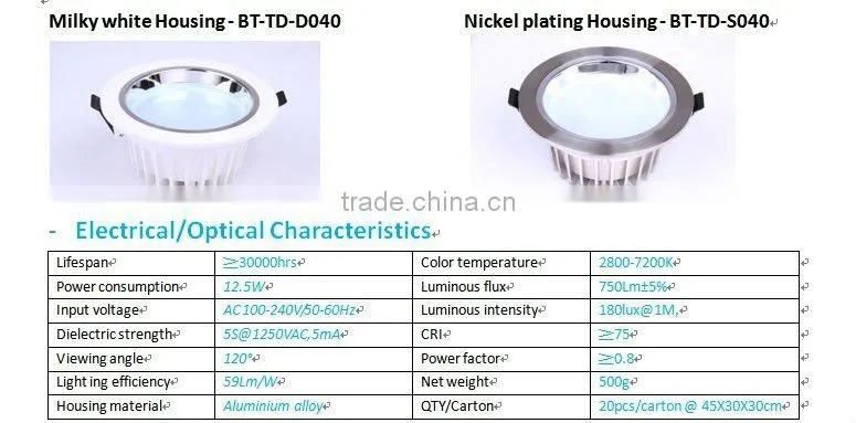 10W led downlight SMD5630 750LM