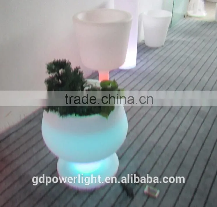 New PE plastic Flowerpot with LED light 4151F