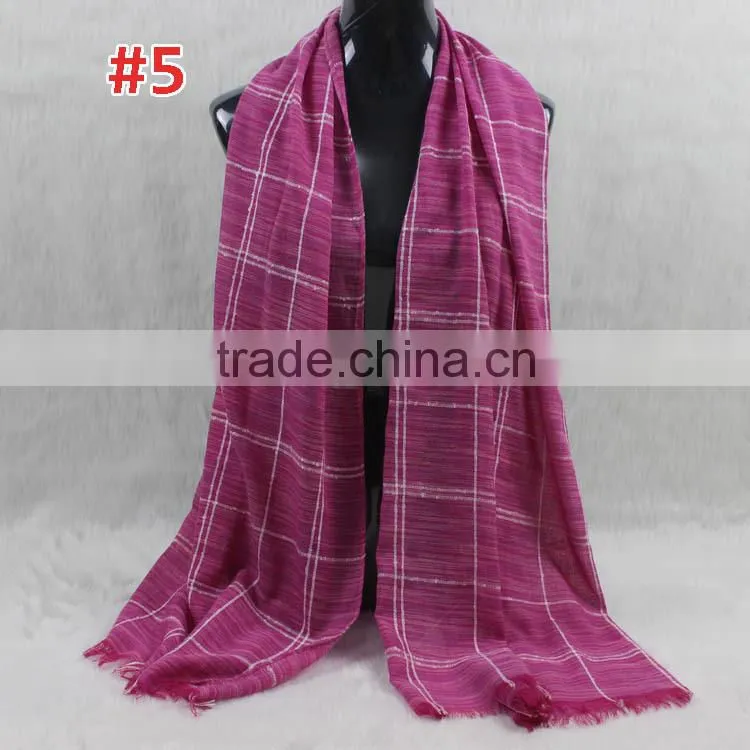 2016 Fashion Ladies Checked Plaid Viscose Pashmina Blanket Scarf Shawl