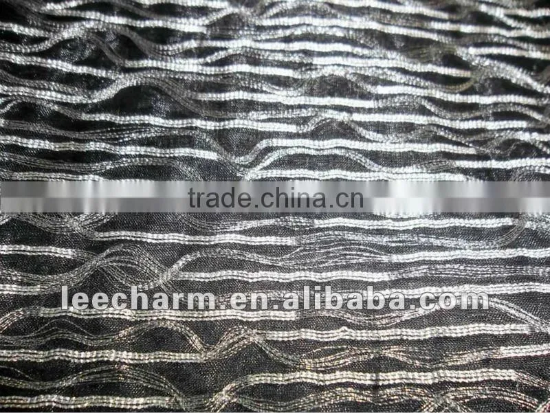 Metallic Yarn and Gray Yarn Organza