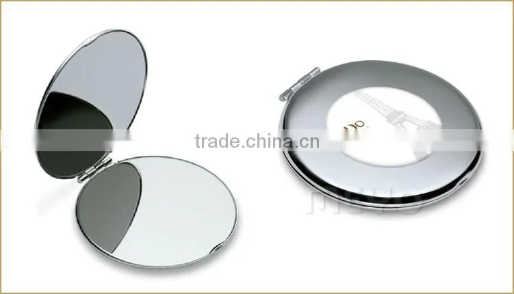 Classic folding metal reflected rounded makeup mirror