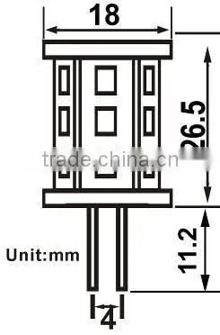 Omnidirectional Tower G4 LED 12V 18 SMD Daylight White