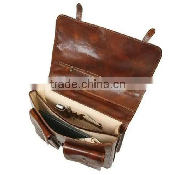 High Quality Leather handmade leather portfolio leather resume portfolio Business Case Bag in Honey Brown
