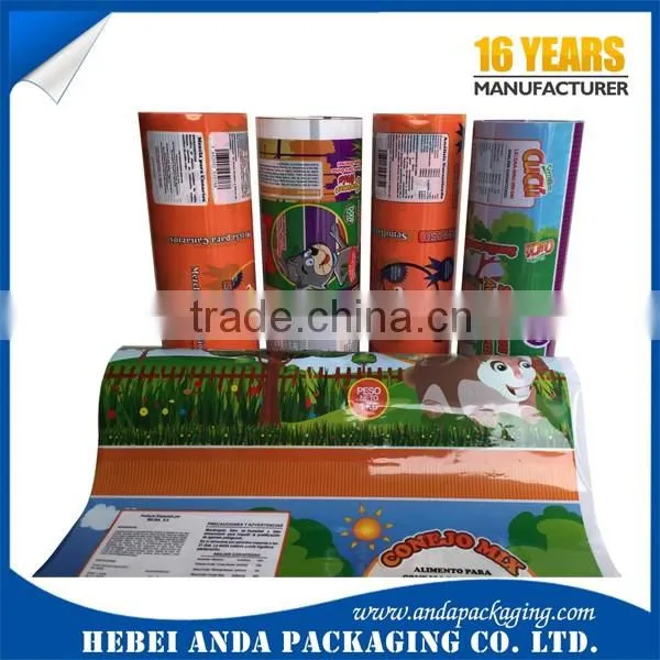 Cat food /Dog food/rabbit food/roll laminated plastic packaging film