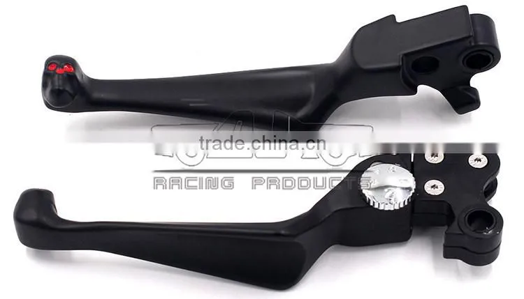 BJ-LS241-022 Costom Black Skull End Billet Aluminum Motorcycle Clutch Brake Lever For Harley