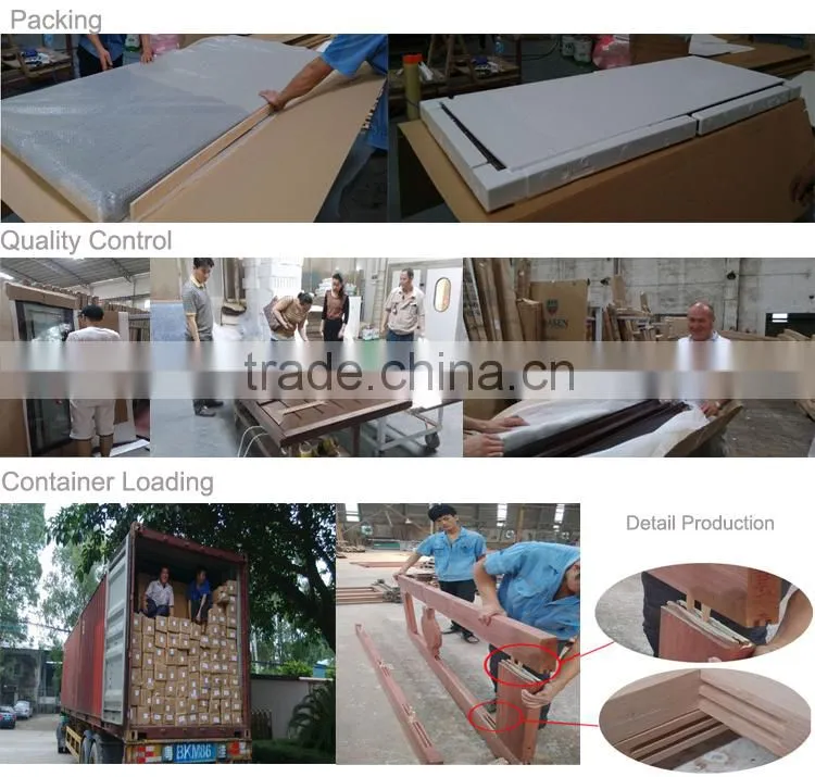Top fashion new design decorative glass inserts tempered glass door wood framed glass door for bathroom