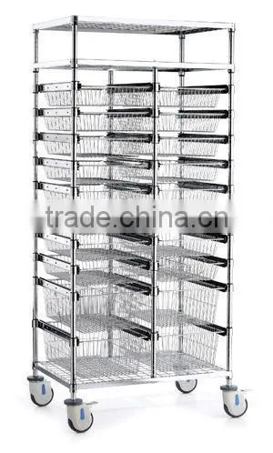 Hospital Mobile Storage Chrome Wire Shelving Compactors