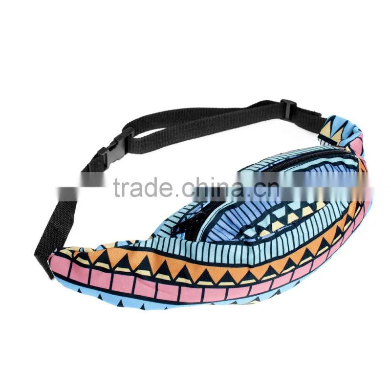 fashion runner waist pack 3d print black belt waist bag high quality wholesale wearable belt bag with zippers of pouch purses