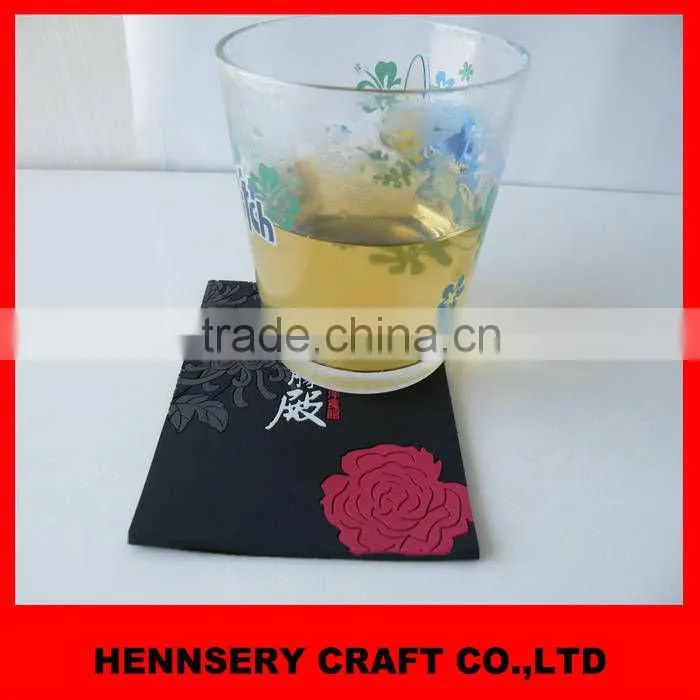 Fashion 3D soft pvc liquid coaster