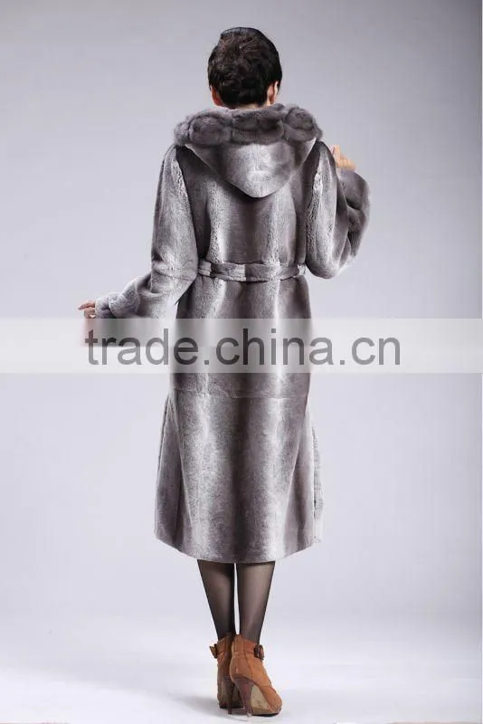 hot sell rex rabbit fur coat with unique design garment