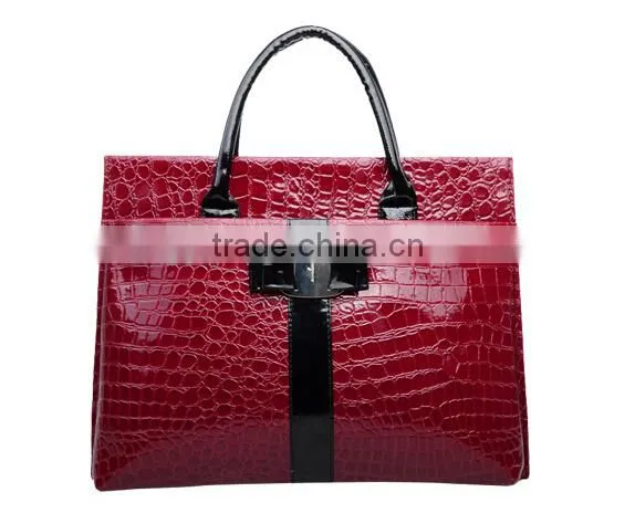 Newest Alligator Pattern red exquisite pu women bag