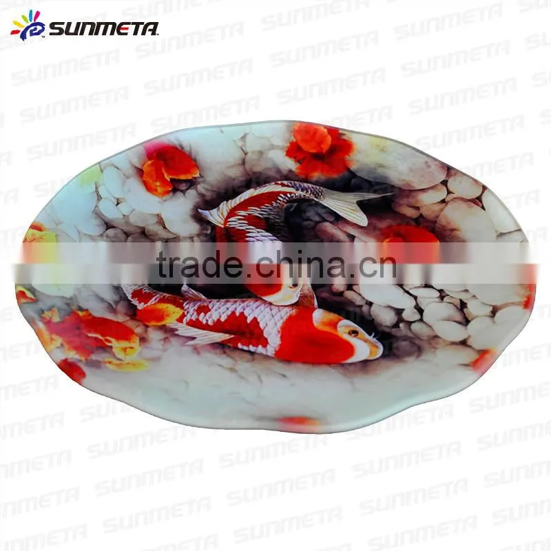 SUNMETA factory Personalized 10 inch sublimation Toughened glass plate for 3D vacuum machine