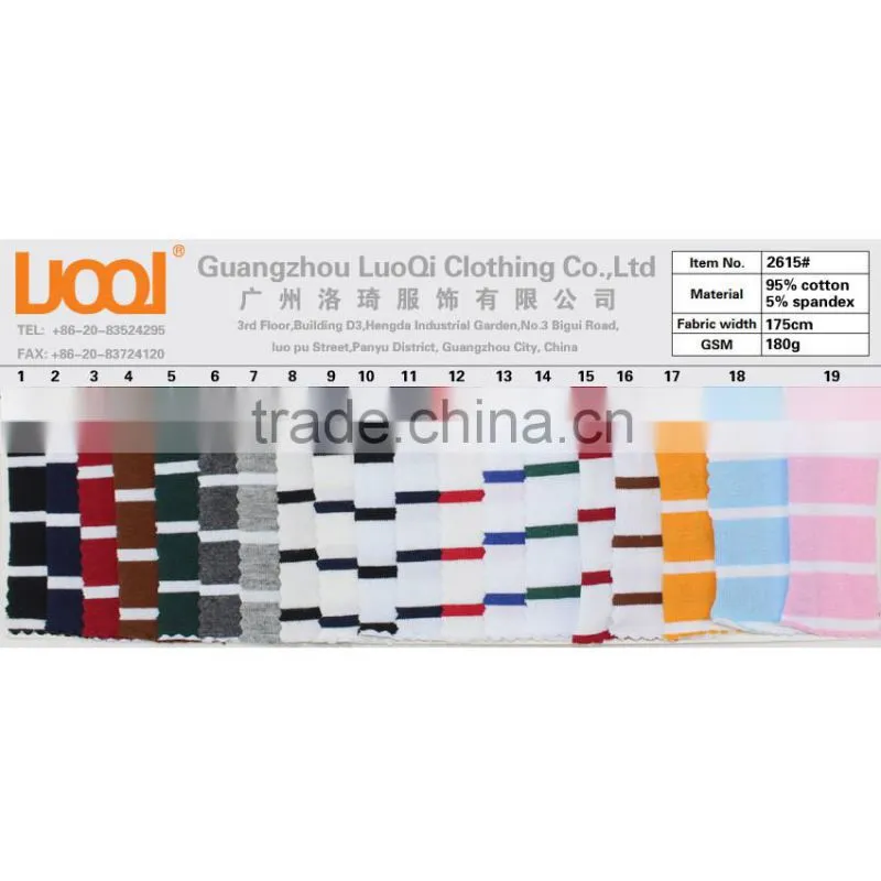 Women's Clothing High Quality t shirt 95 cotton 5 spandex stripe fabric