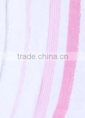 100% cotton white plain soft terry striped satin towel set