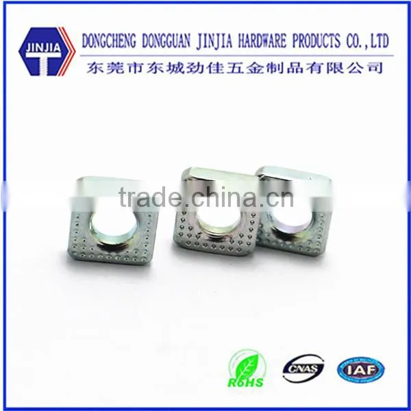 steel yellow zinc square knurled nut