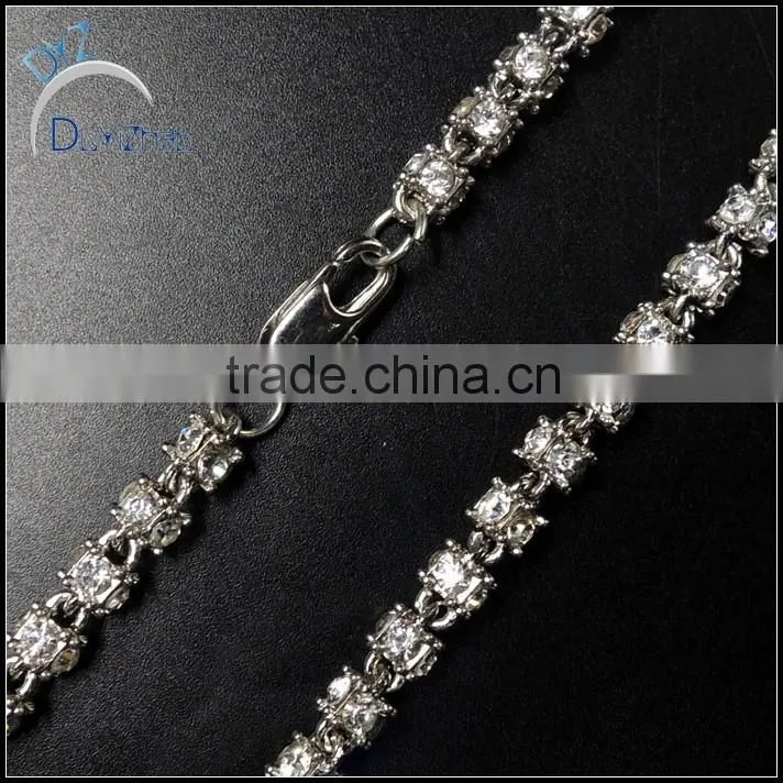high quality hip hop gold crystal necklace