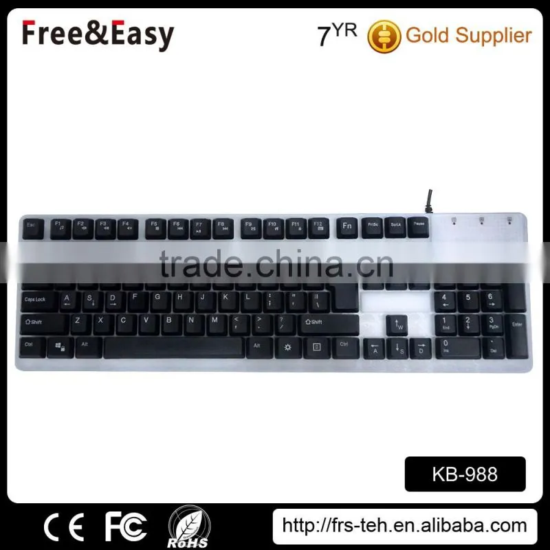 Hot selling wholesale colorful LED illuminate ergonomic wired keyboard