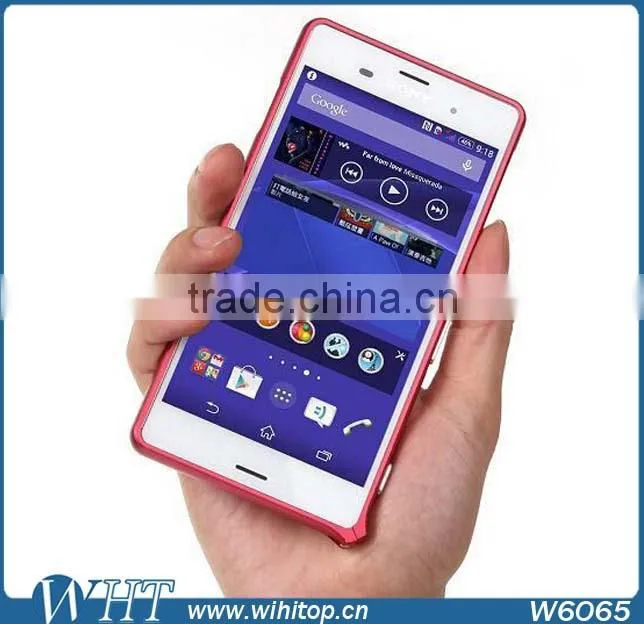 Fashionable Aluminum Bumper Case No Screws For Sony Xperia Z3, Luxury Hard Metal Frame For Xperia Z3