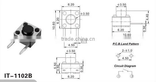 6*6 Tact switch &Miniature Type Digital Camera Push bottom Tact Switch