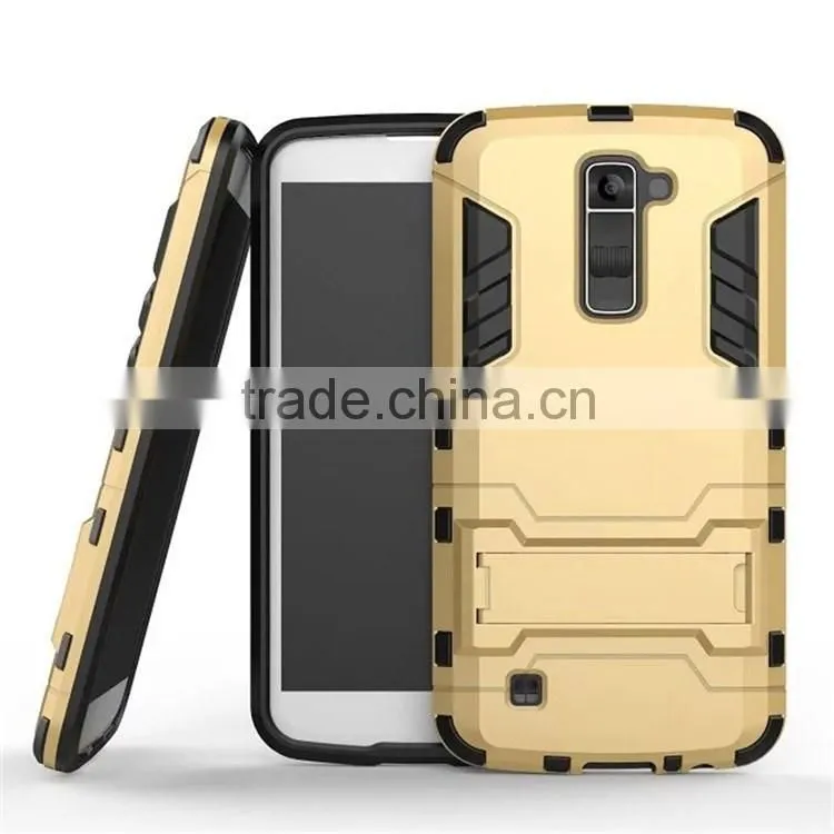 2 in 1 Tough Iron Man Armor Case Cover For LG K10 With Kickstand Case